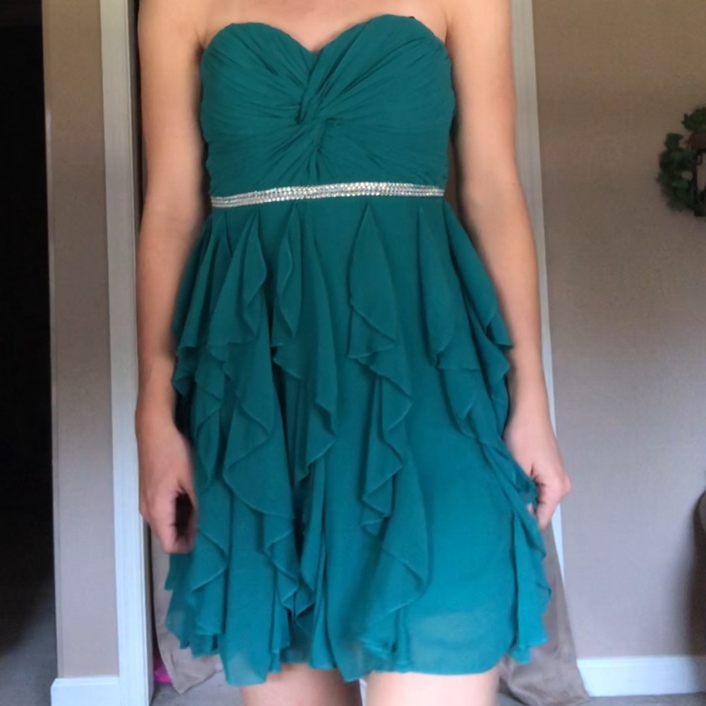 City Triangles Teal Mini Dress